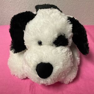 VTG GOFFA International Flopsie Black & White Plush Dog with Black Patch stuffie